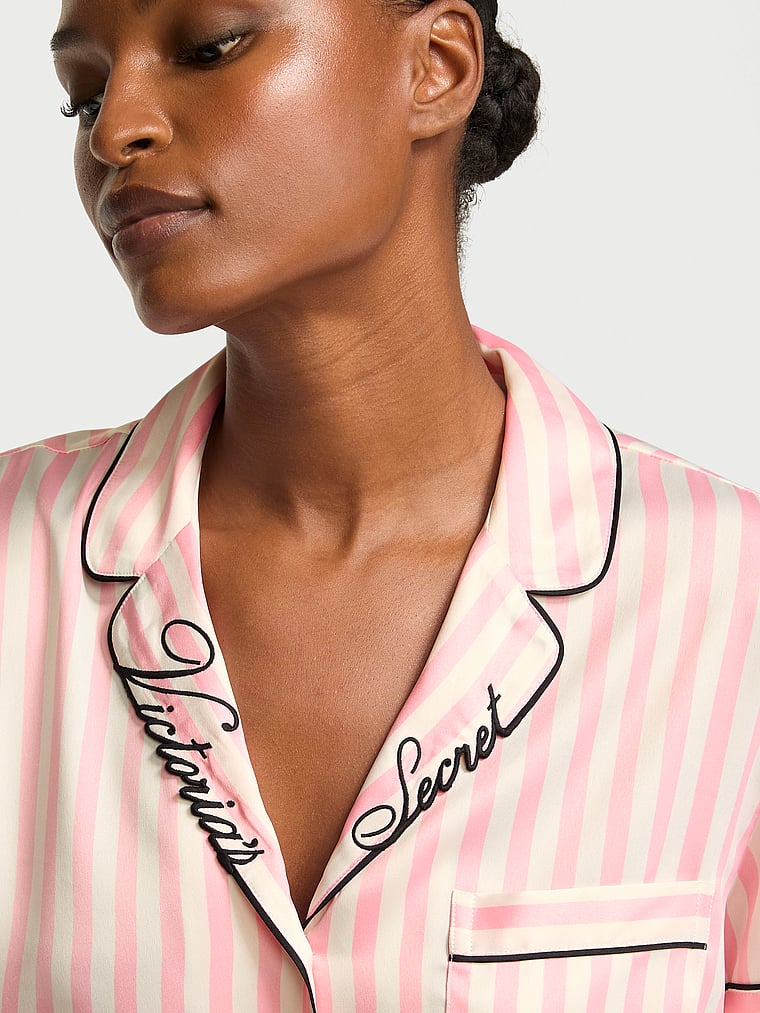 Signature Satin Short Pajama Set - Print