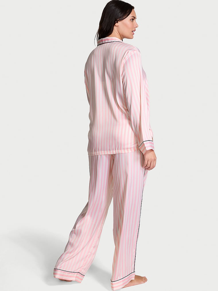 Signature Satin Long Pajama Set - Print
