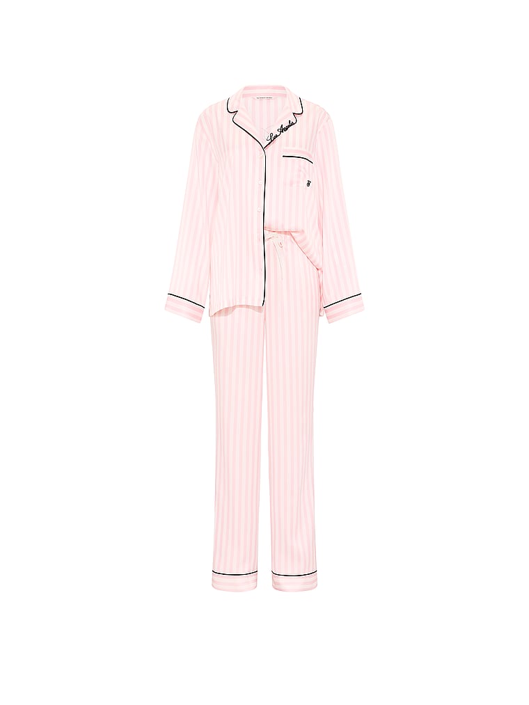 Signature Satin Long Pajama Set - Los Angeles Stripes