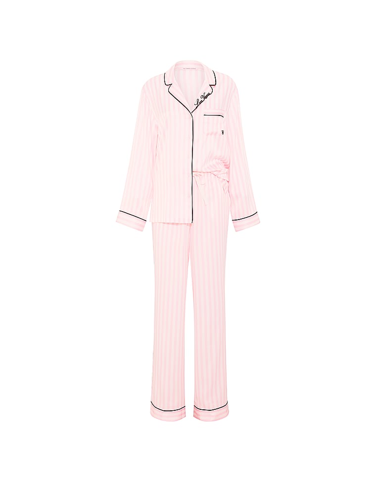 Signature Satin Long Pajama Set - Las Vegas Stripes