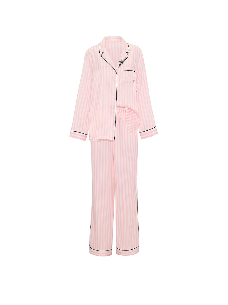Signature Satin Long Pajama Set - Hawaii Stripes