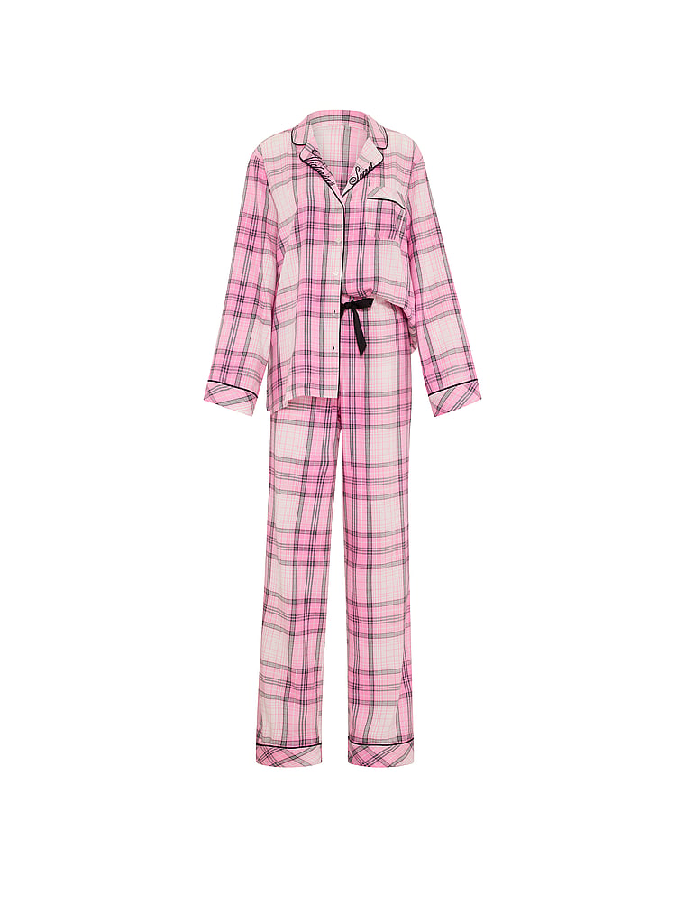 CozyFlannel™ Long Pajama Set - Sexy Little Pink Plaid