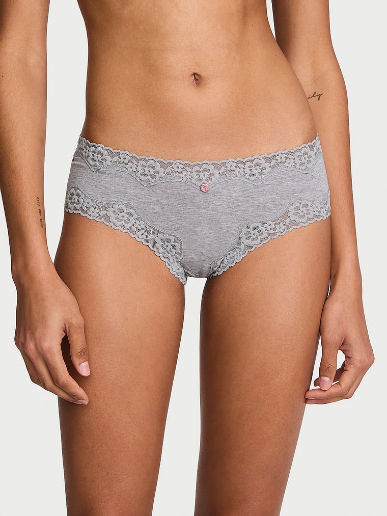 Cotton Lace-Waist Cheeky Panty