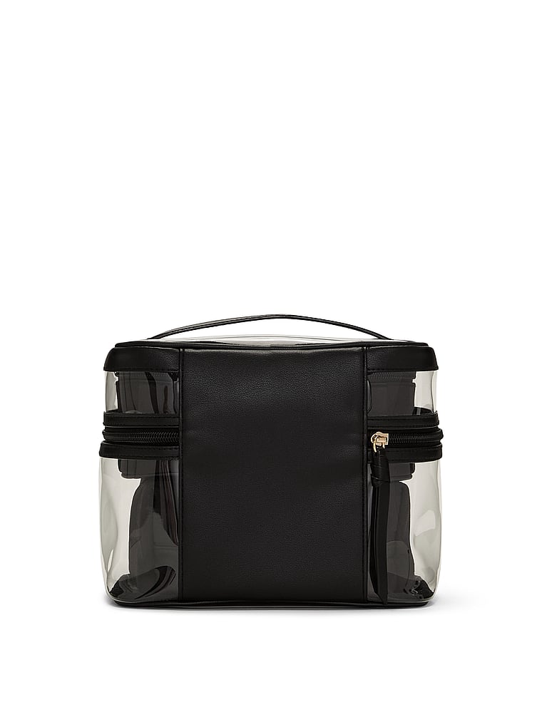4-Piece Makeup Bag - Black Jacquard