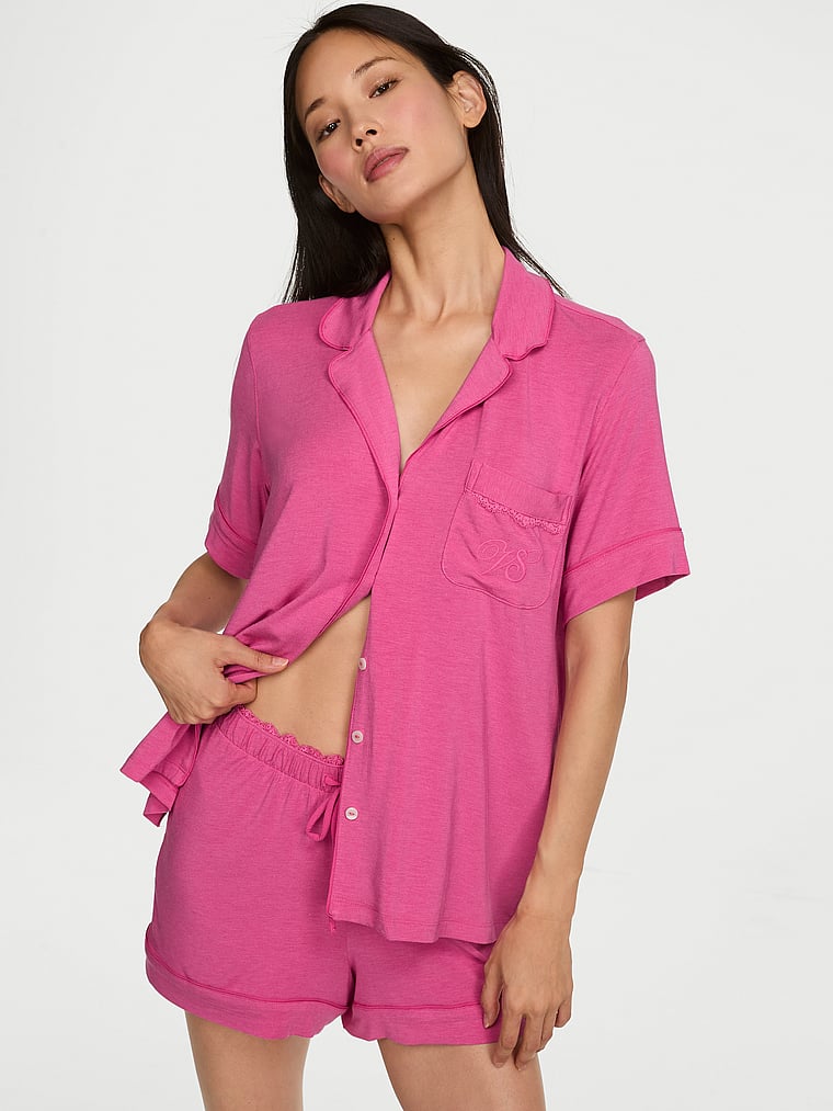 SoSoft™ Modal Short Pajama Set - Heather Bright Rose