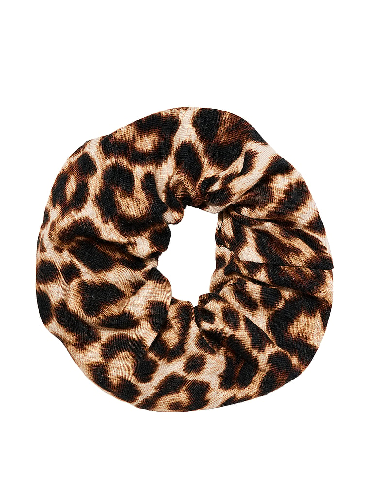 CozyFlannel™ Long Tee-Jama & Scrunchie Set - Black & Leopard