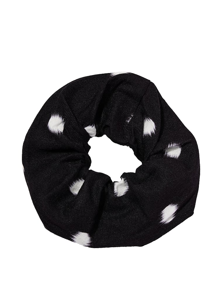 CozyFlannel™ Long Tee-Jama & Scrunchie Set - Black & White Dots