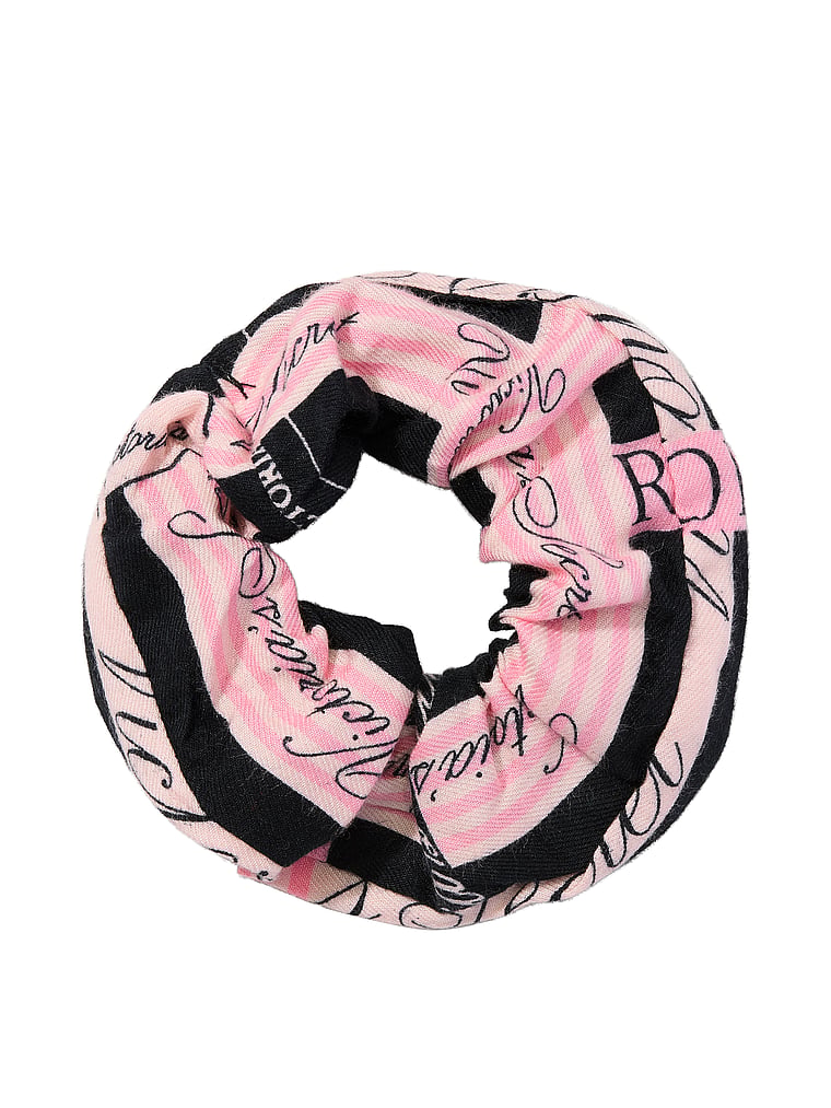 CozyFlannel™ Long Tee-Jama & Scrunchie Set - Pink & Black Logo Plaid
