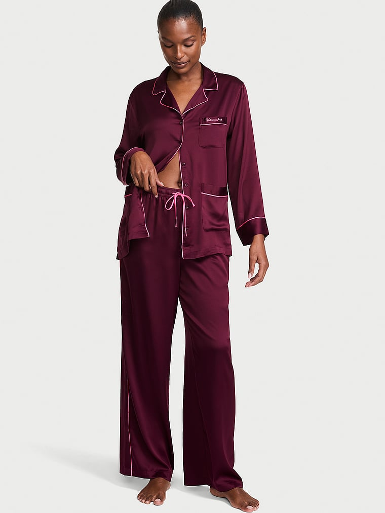 Signature Satin Luxe Long Pajama Set - Kir