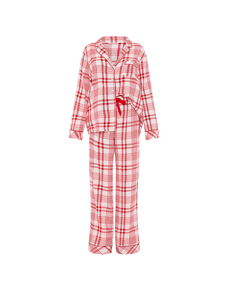 CozyFlannel™ Long Pajama Set - Lipstick Plaid