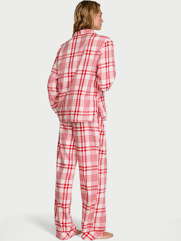 CozyFlannel™ Long Pajama Set - Lipstick Plaid