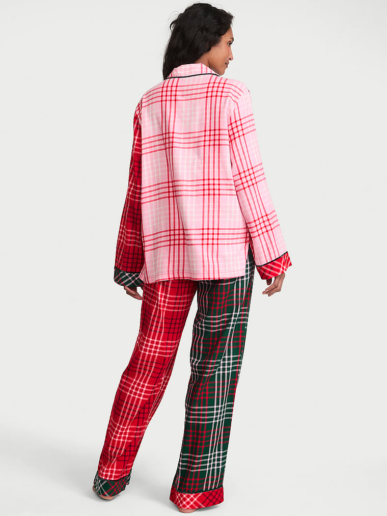 CozyFlannel™ Long Pajama Set - Red Mixed Plaid