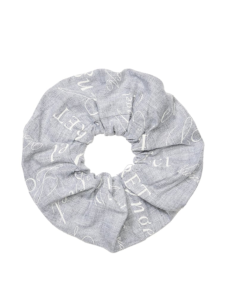 CozyFlannel™ Long Tee-Jama & Scrunchie Set - Heather Grey Logos