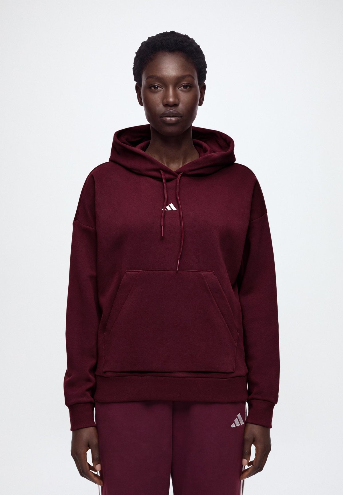 adidas Sportswear Essentials – Sweat à capuche Femme – maroon/white/bordeaux