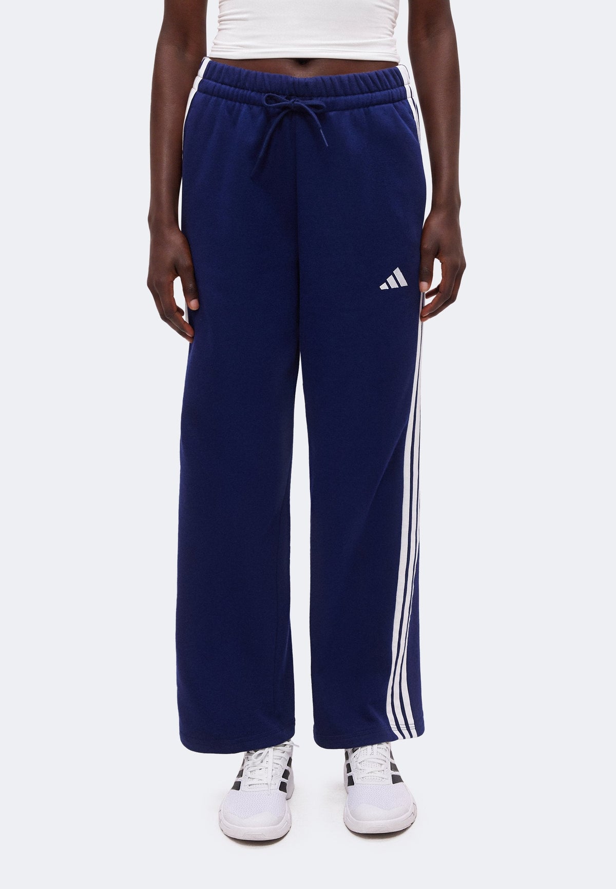 adidas Sportswear Essentials 3 Stripes Open Hem Pants – Pantalon de survêtement Femme – dark blue/white/bleu marine