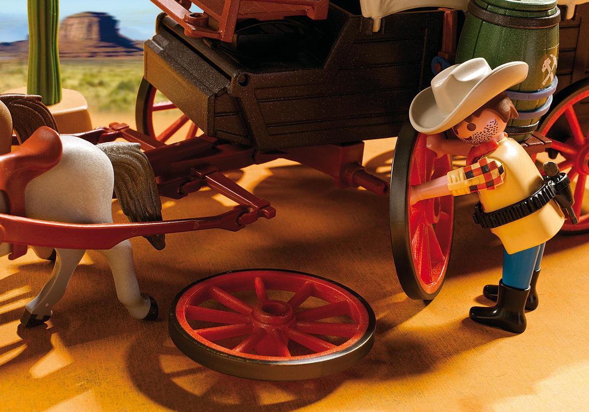 Chariot avec cow-boys et bandits