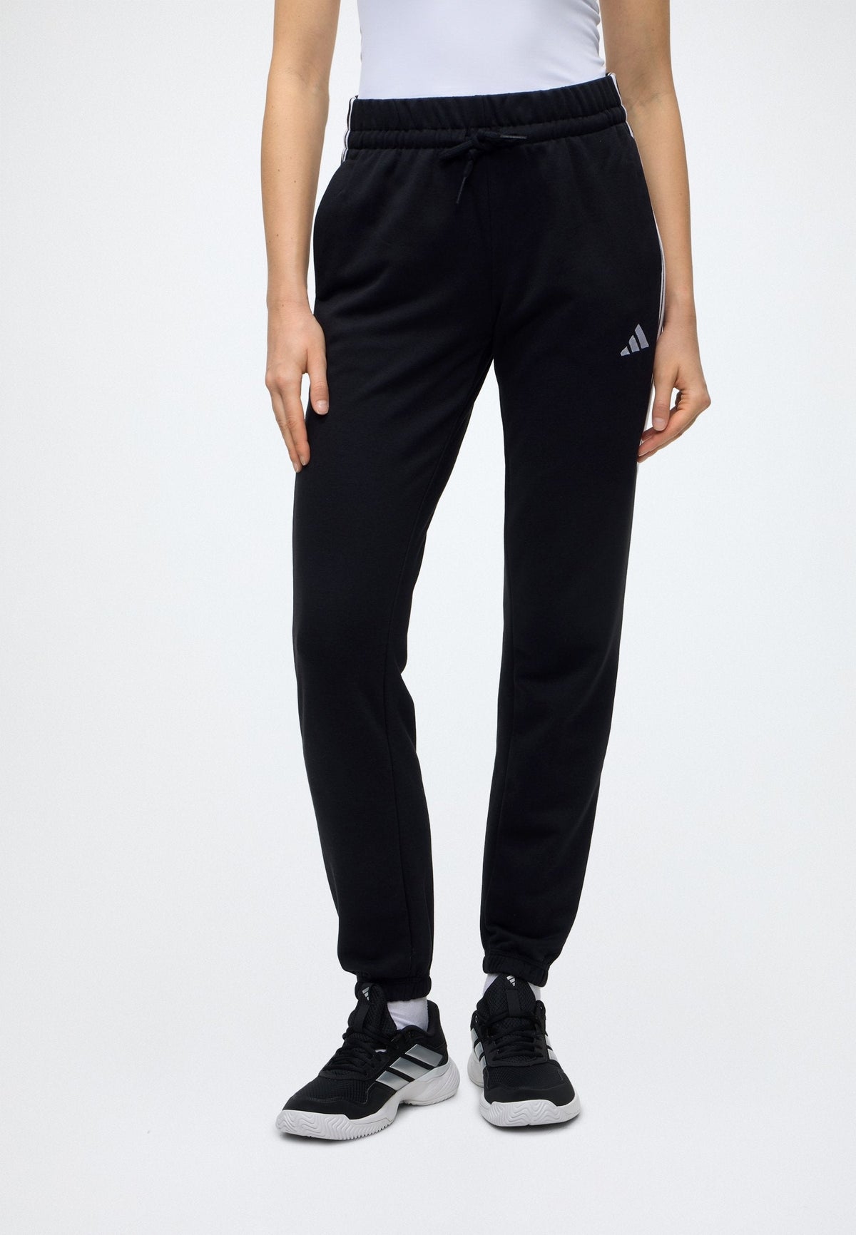 adidas Sportswear Essentials 3 Stripes Cuffed Pants – Pantalon de survêtement Femme – black/white/noir