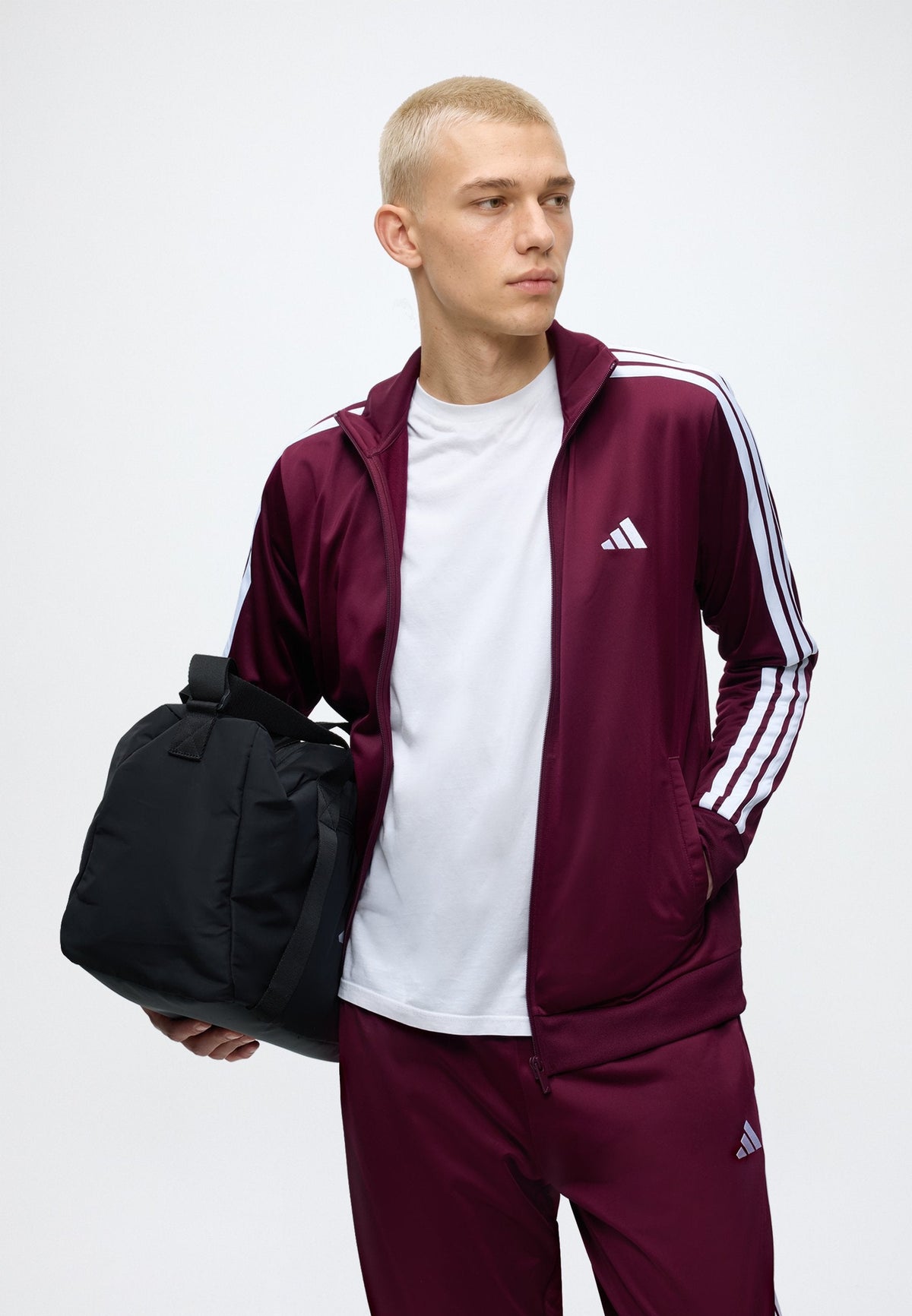 adidas Sportswear Dayready Tracksuit – Survêtement Homme – team maroon/white/rouge foncé