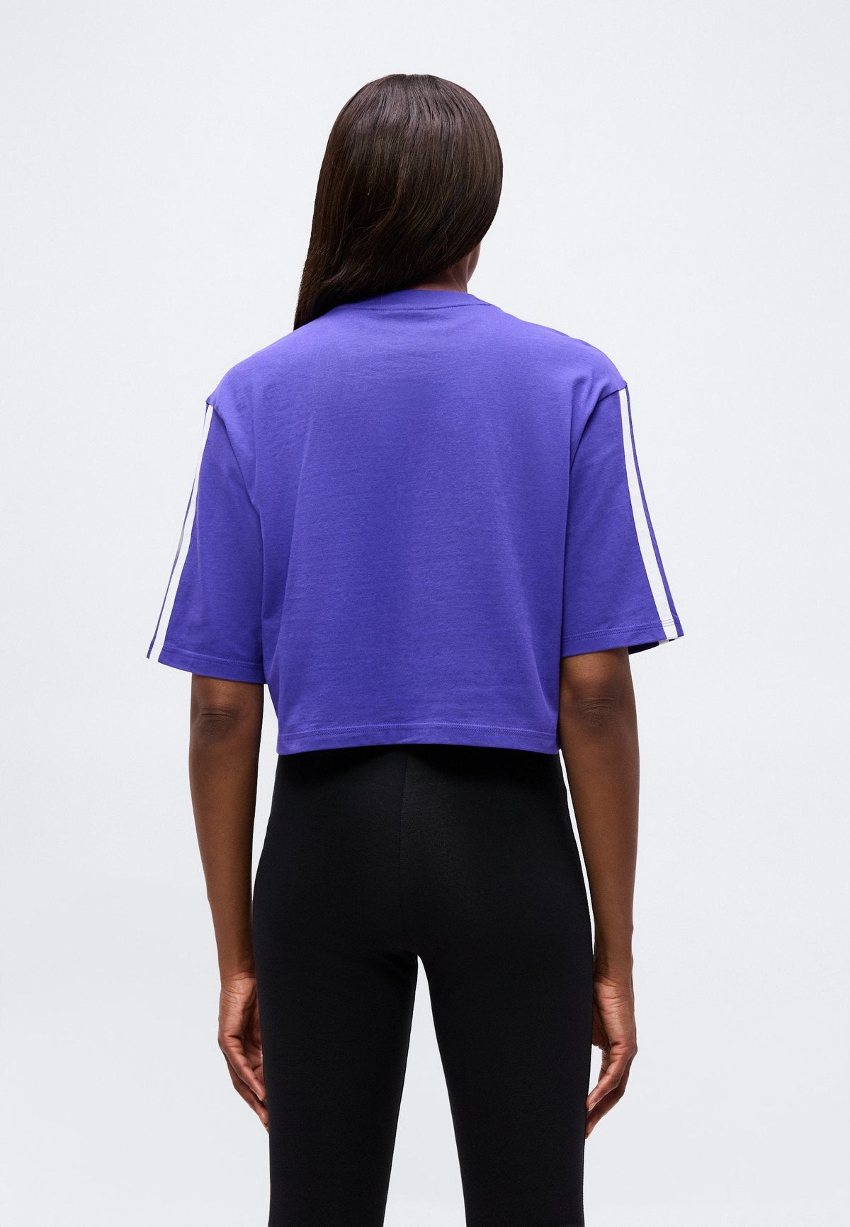 adidas Sportswear Essentials 3 Stripes Loose – T-shirt imprimé Femme – pure purple/white/violet foncé