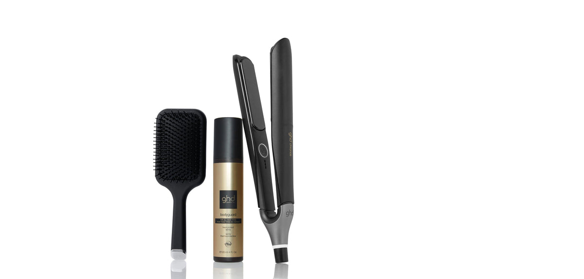 Trio ghd lisseur chronos + brosse + spray