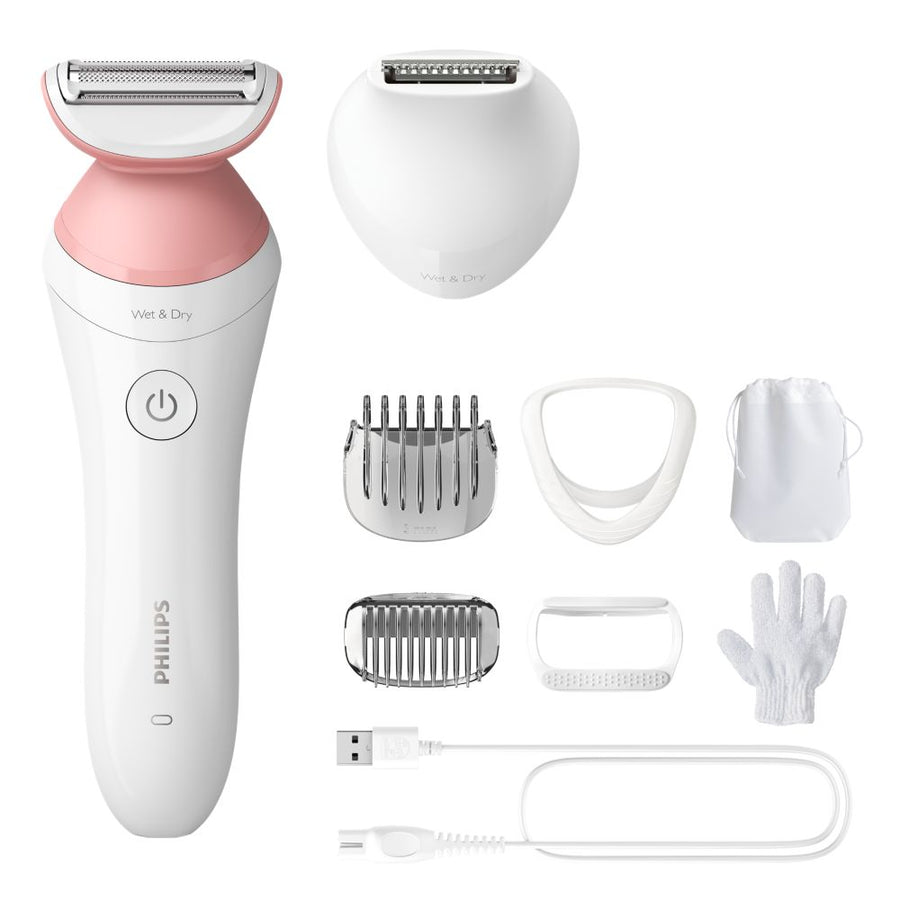 Philips Lady Shaver Series 6000 Afeitadora inalámbrica, apta para piel seca o húmeda
