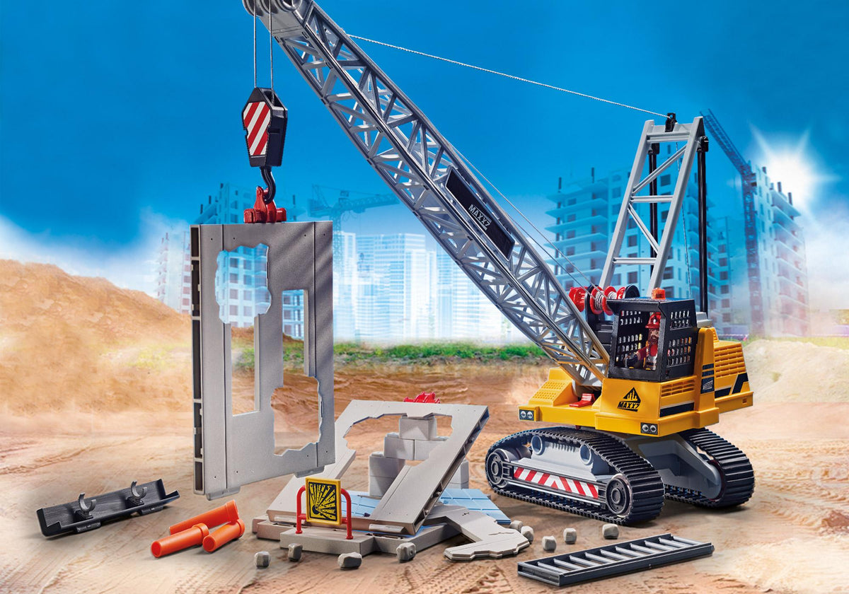 Dragline avec mur de construction