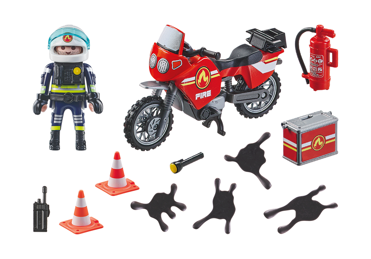 Pompier et moto