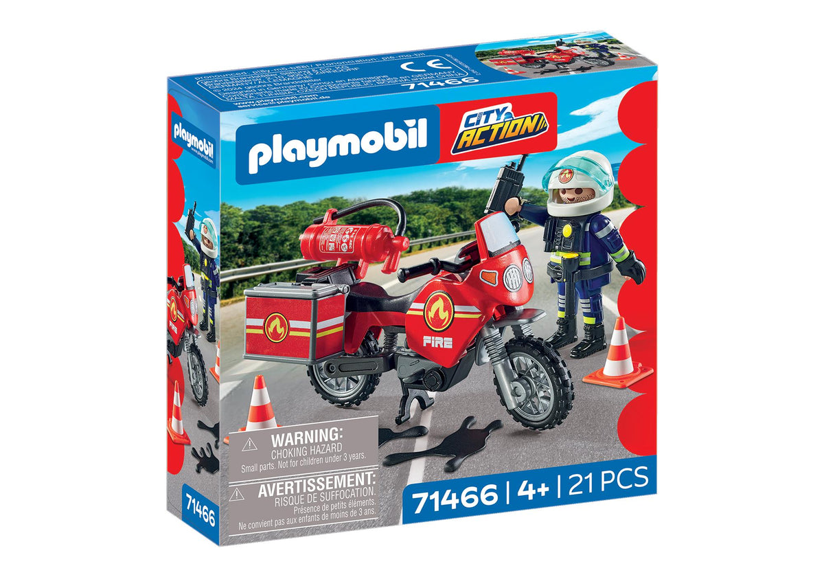 Pompier et moto