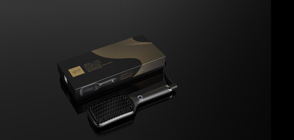 Nouvelle brosse chauffante lissante ghd glide+ max pour les cheveux longs, épais et bouclés