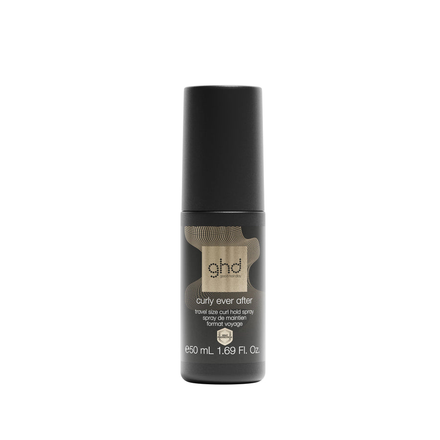 Nuevo spray de fijación en formato viaje ghd - mini curly ever after