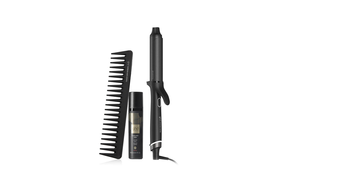 Trio ghd boucleur chronos curve grand tong + peigne + spray