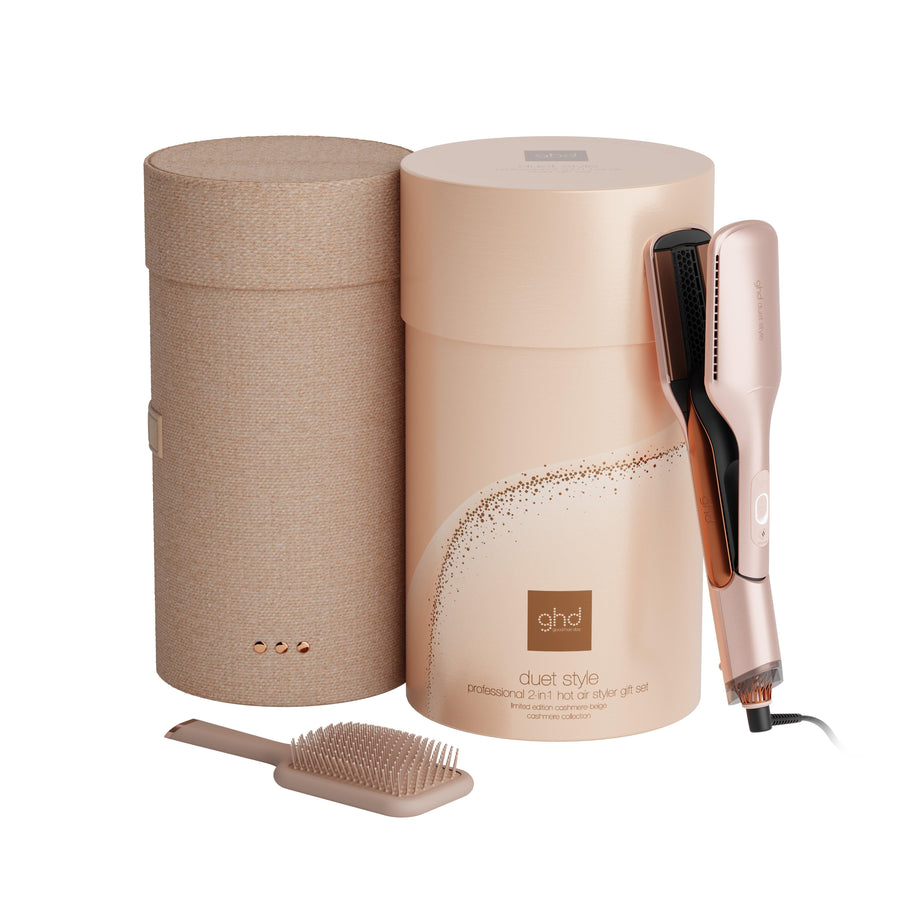 Nuevo estuche de alisador secador 2 en 1 ghd duet style beige cachemir