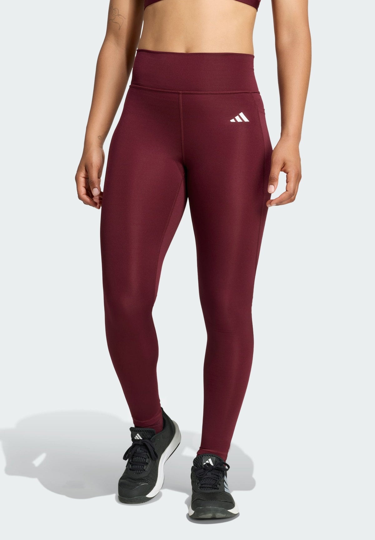 adidas Performance Optime Essentials Stash Pocket Full Length – Leggings Femme – maroon/bordeaux