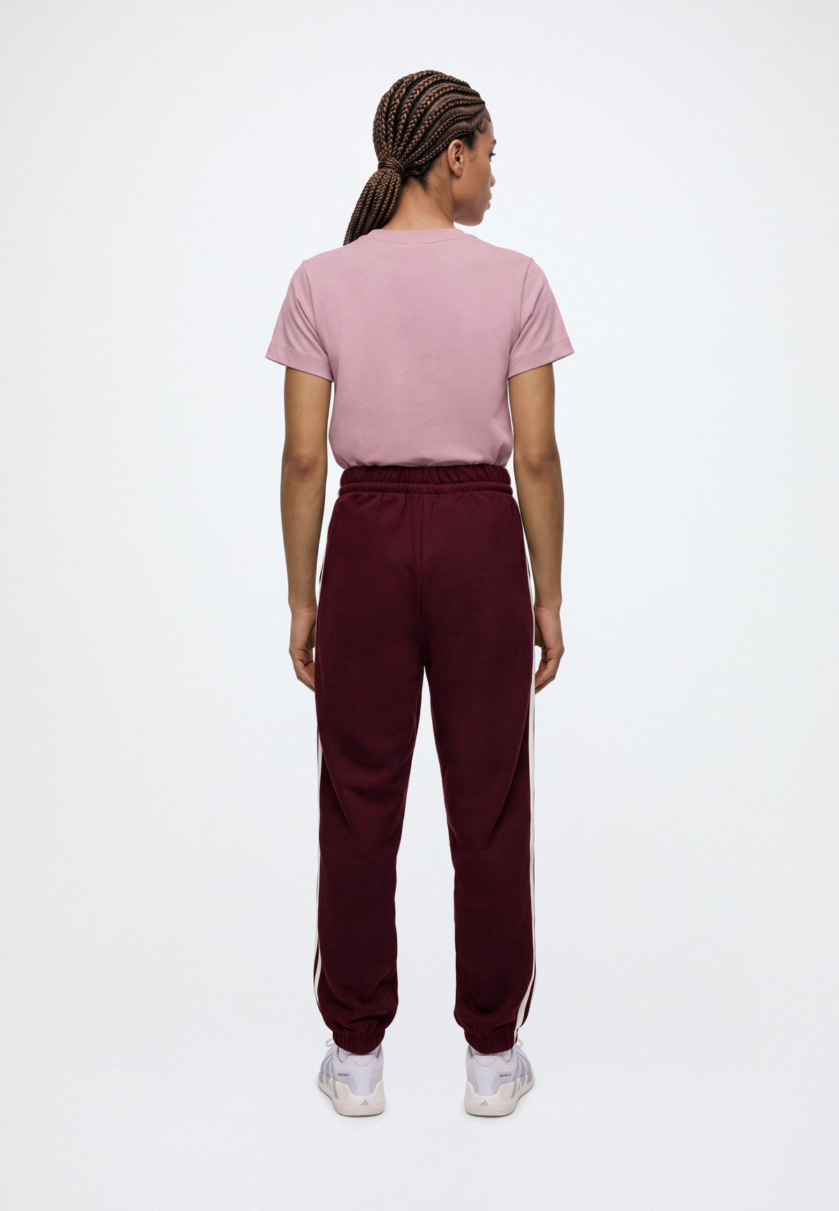adidas Sportswear Essentials 3 Stripes Cuffed Pants – Pantalon de survêtement Femme – maroon/white/bordeaux