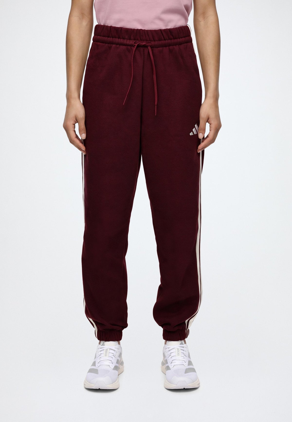 adidas Sportswear Essentials 3 Stripes Cuffed Pants – Pantalon de survêtement Femme – maroon/white/bordeaux