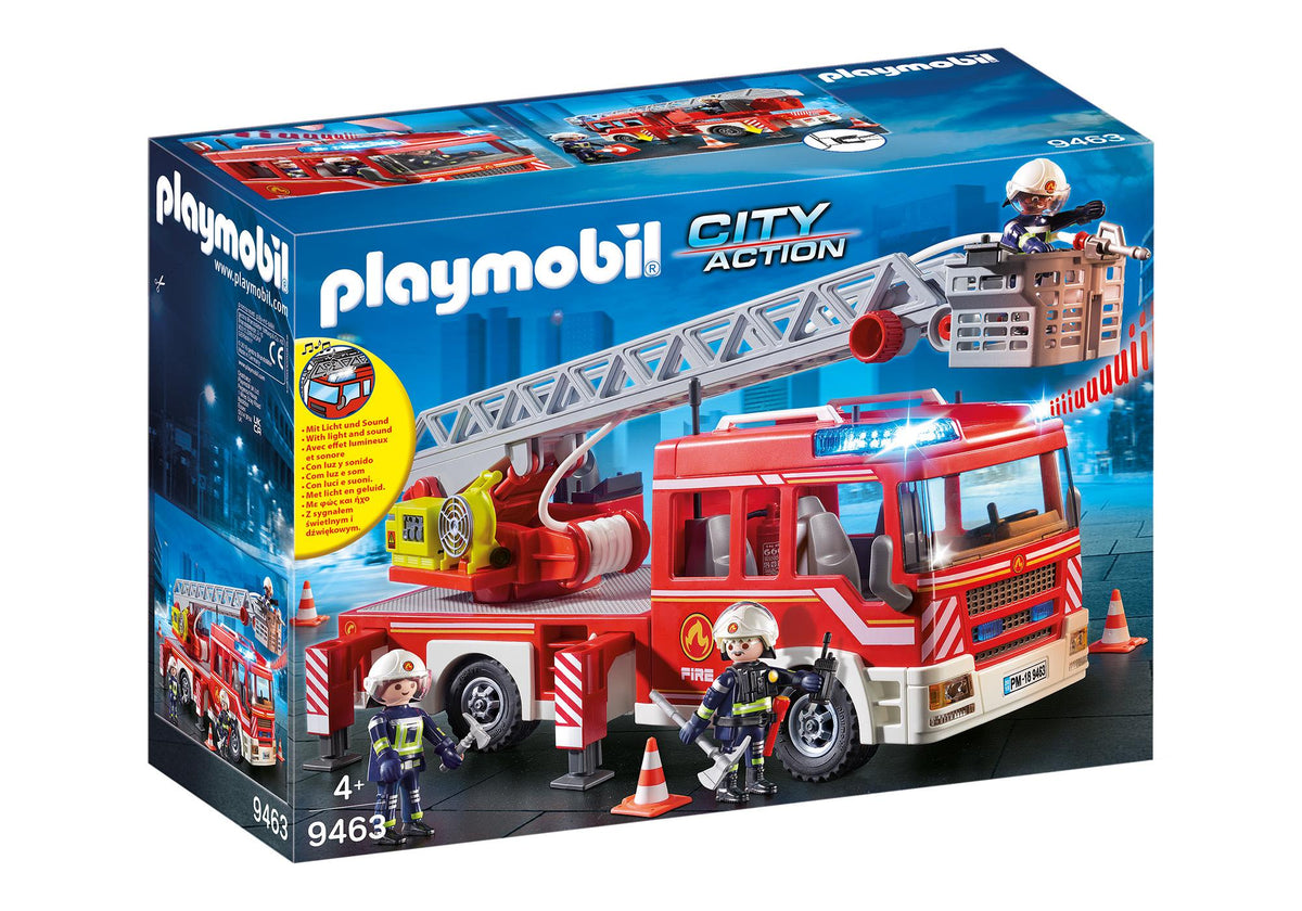 Camion de pompiers avec échelle pivotante