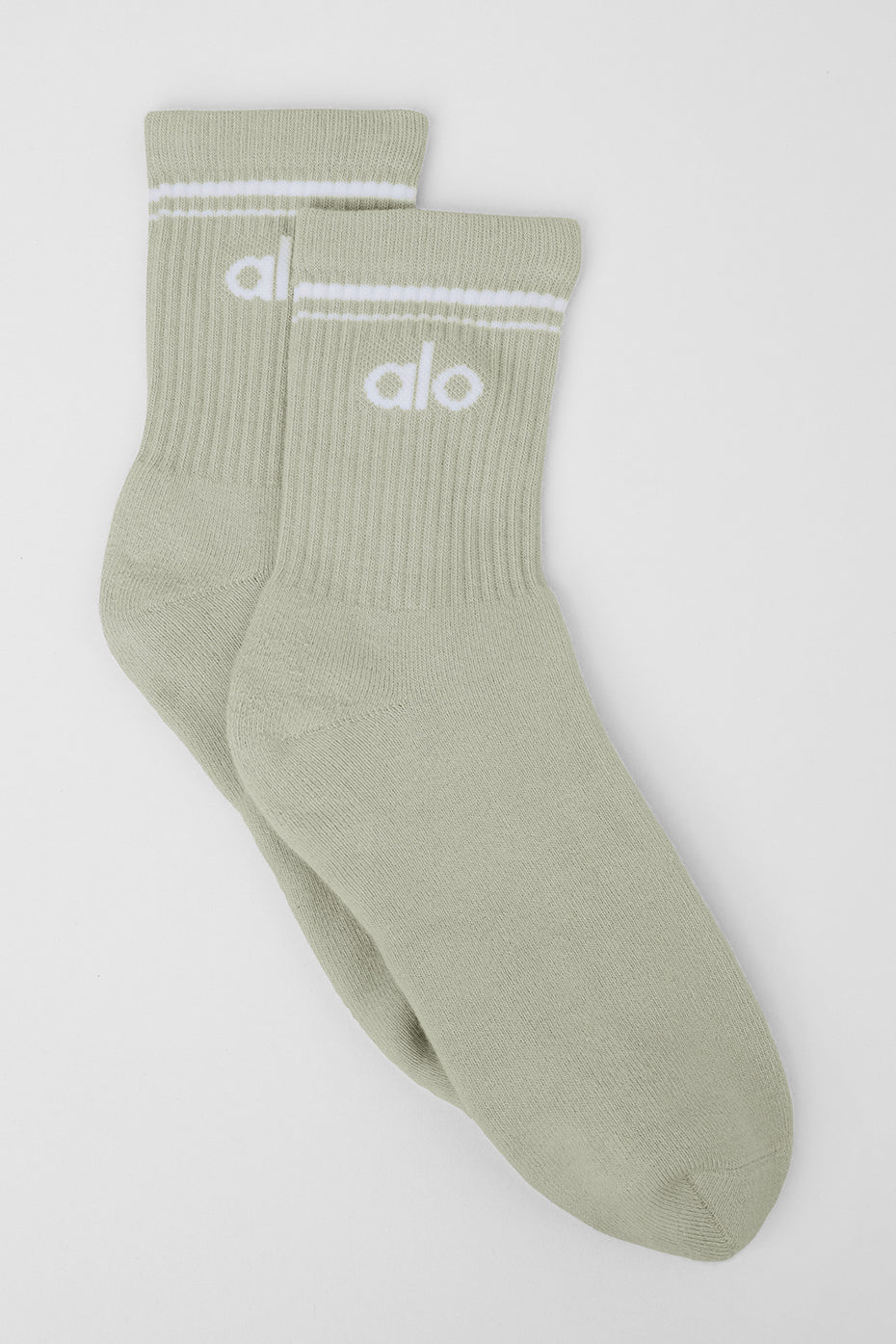 Chaussettes Mi-Hautes Unisexes Throwback - Limestone/Blanc