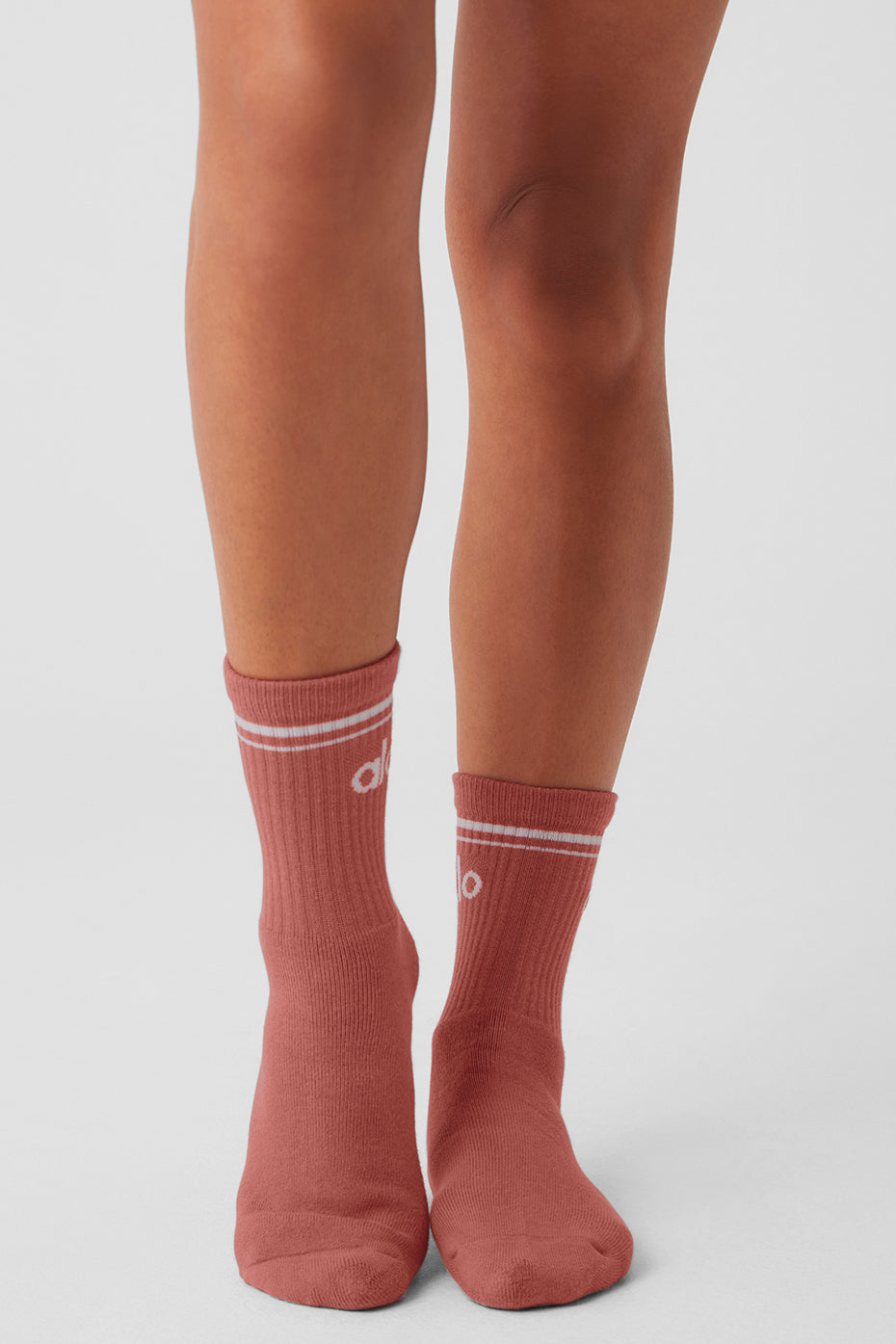 Chaussettes Mi-Hautes Unisexes Throwback - Soft Terracotta/Blanc