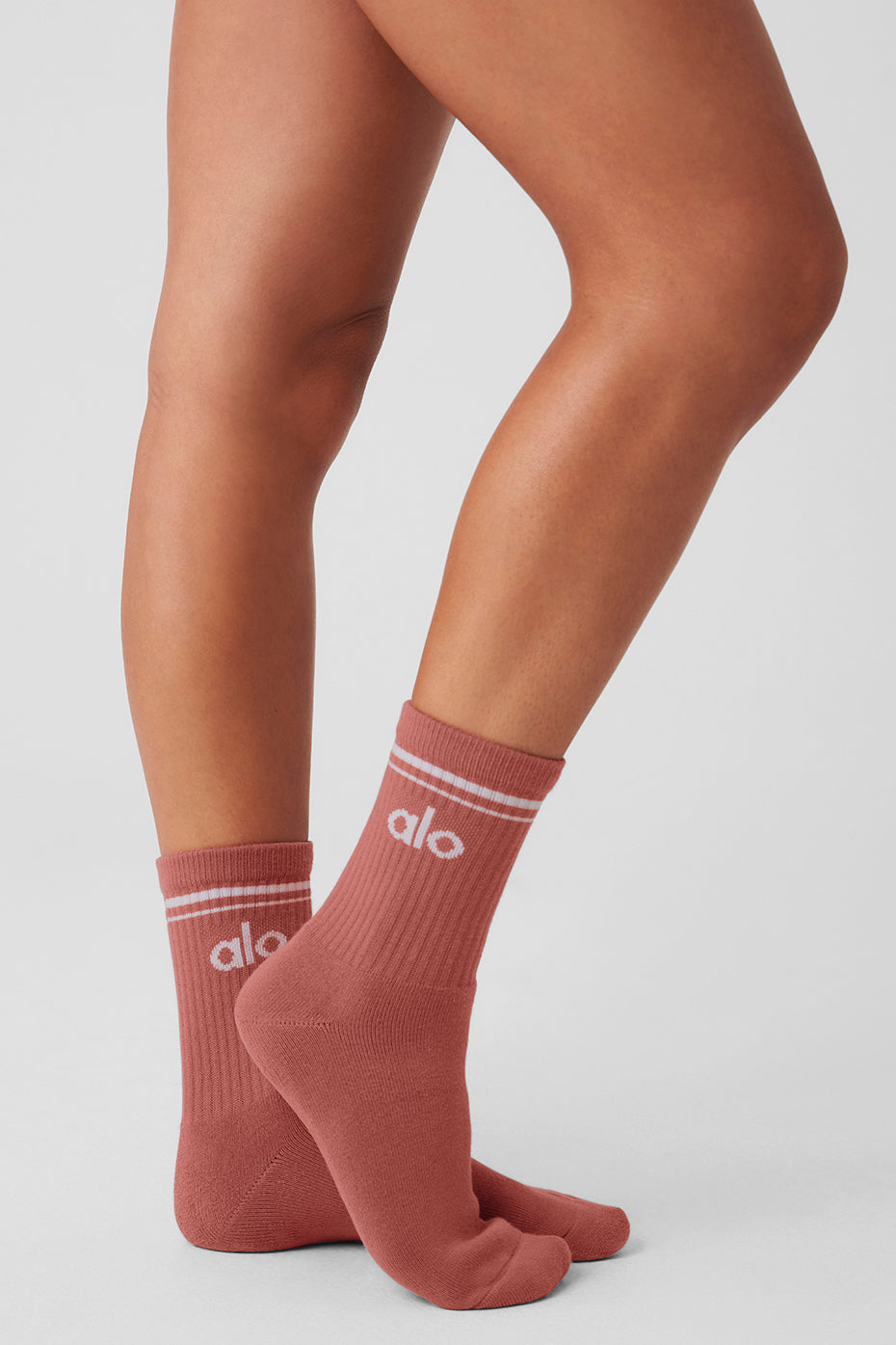 Chaussettes Mi-Hautes Unisexes Throwback - Soft Terracotta/Blanc