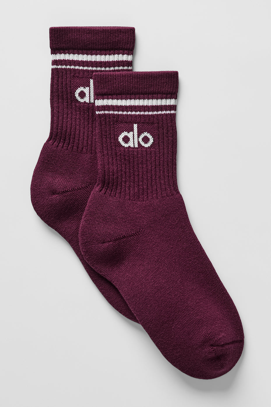 Chaussettes Mi-Hautes Unisexes Throwback - Bordeaux/Blanc