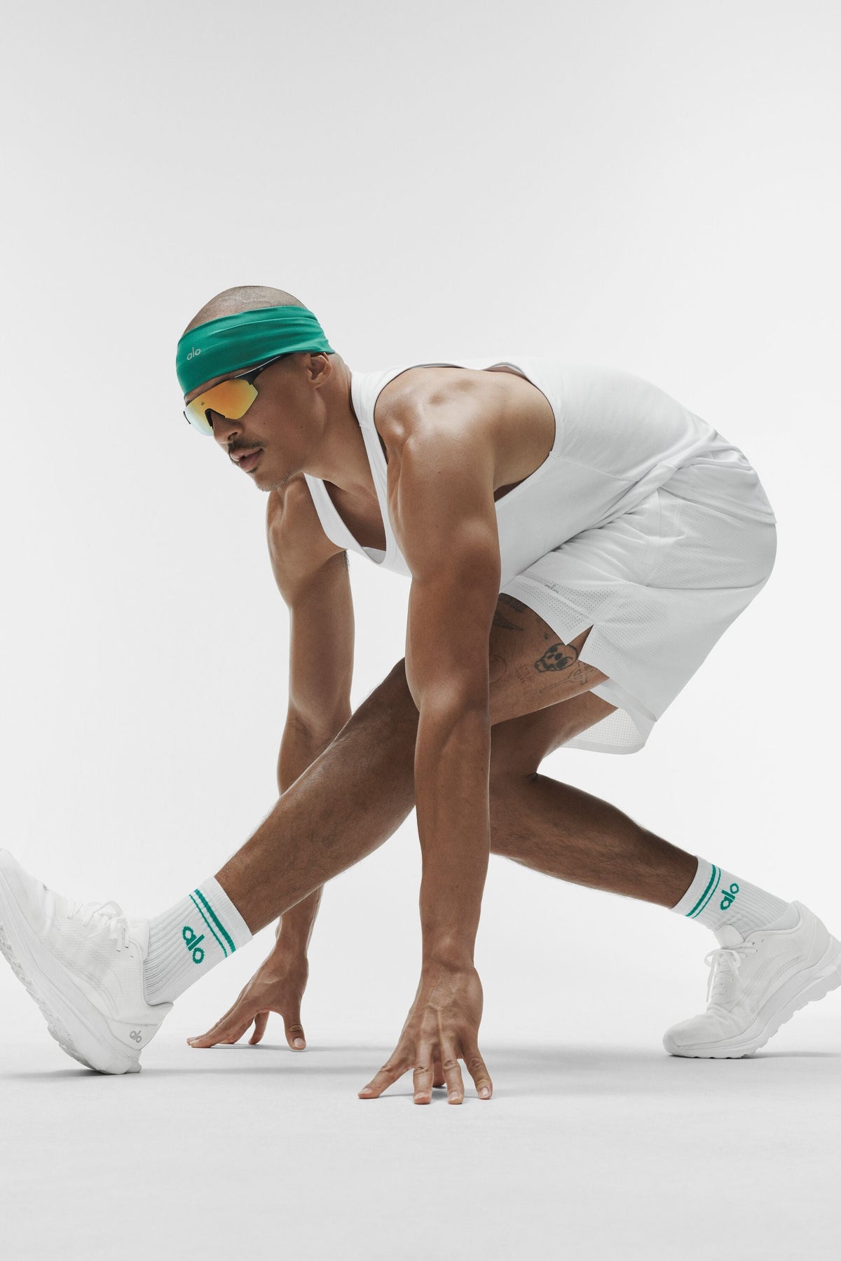 Chaussettes Mi-Hautes Unisexes Throwback - Blanc/Emerald Isle