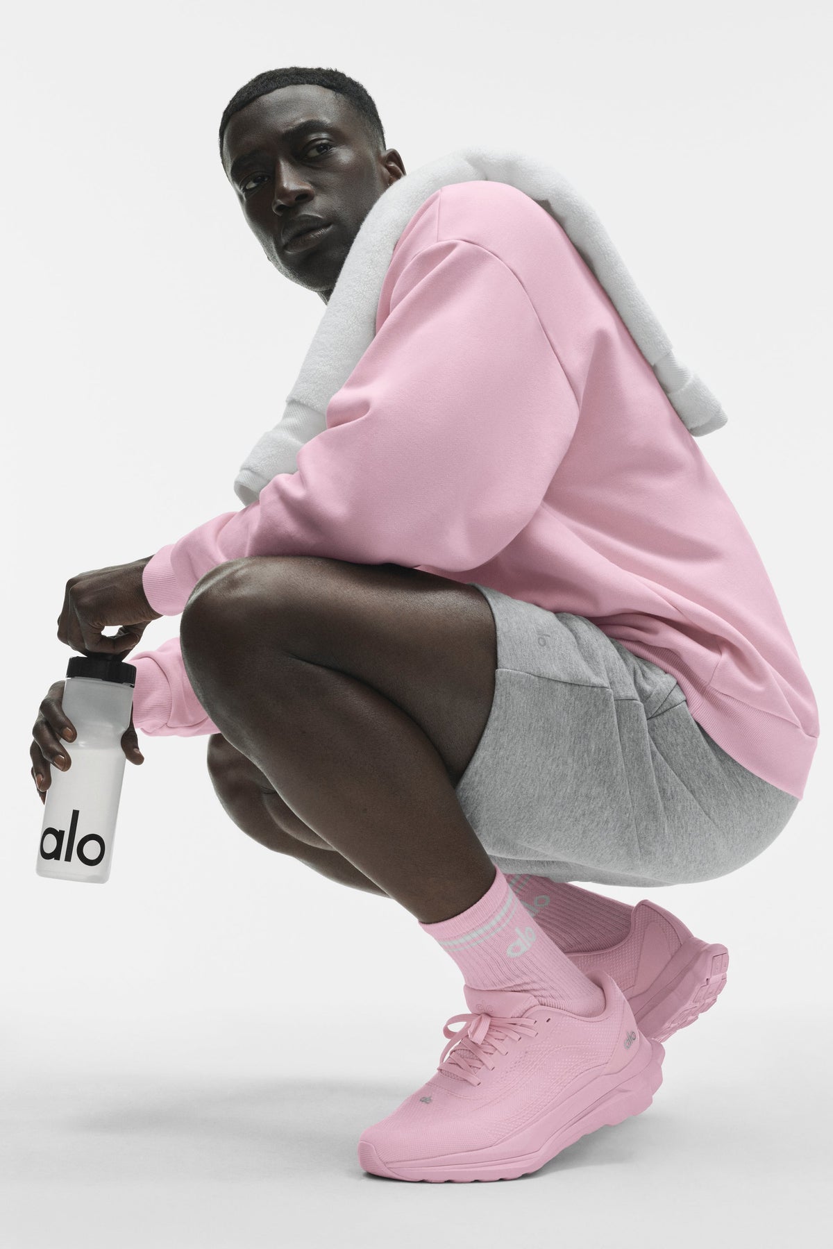 Chaussettes Mi-Hautes Unisexes Throwback - Pink Marshmallow/Blanc