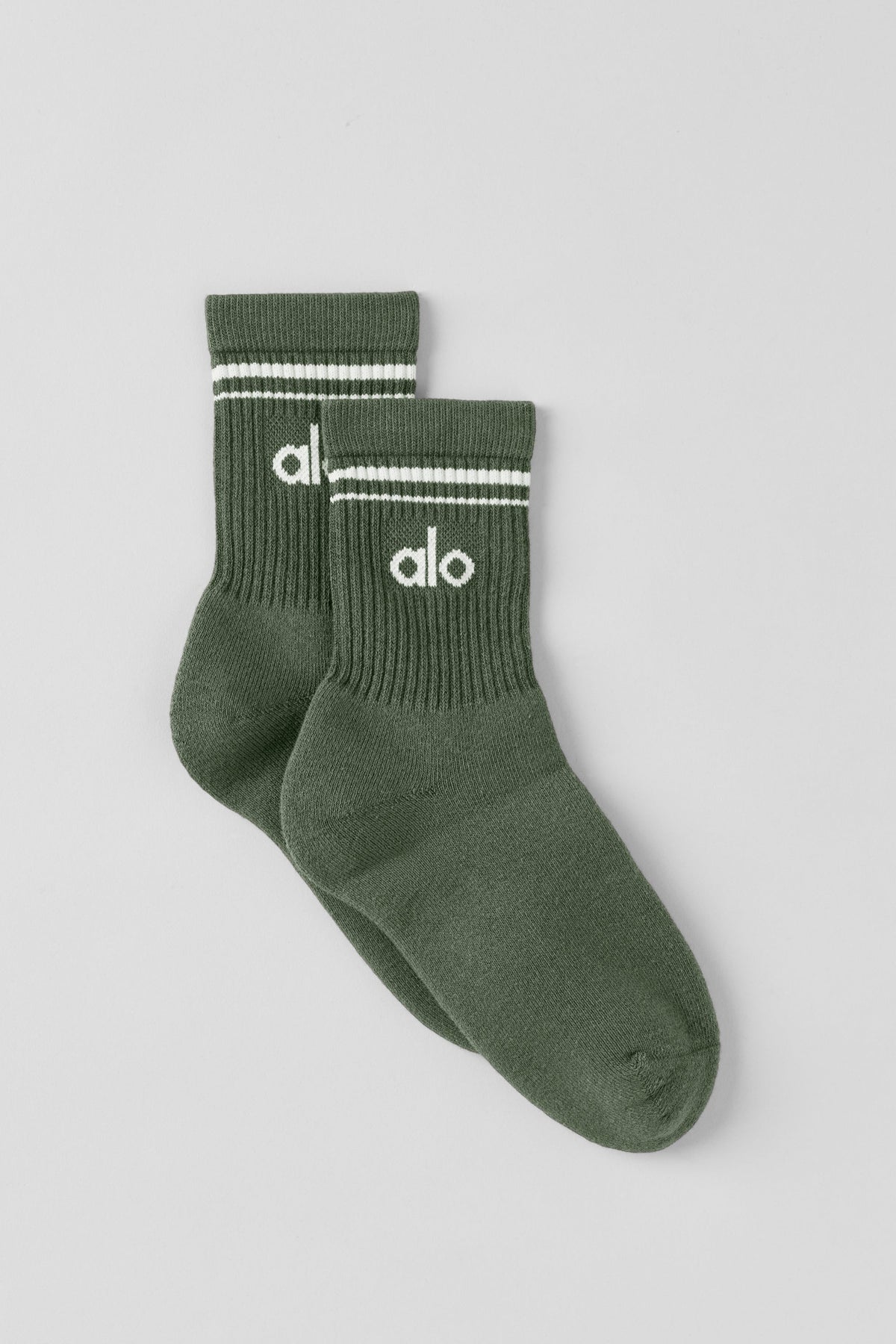 Chaussettes Mi-Hautes Unisexes Throwback - Bamboo Green/Blanc