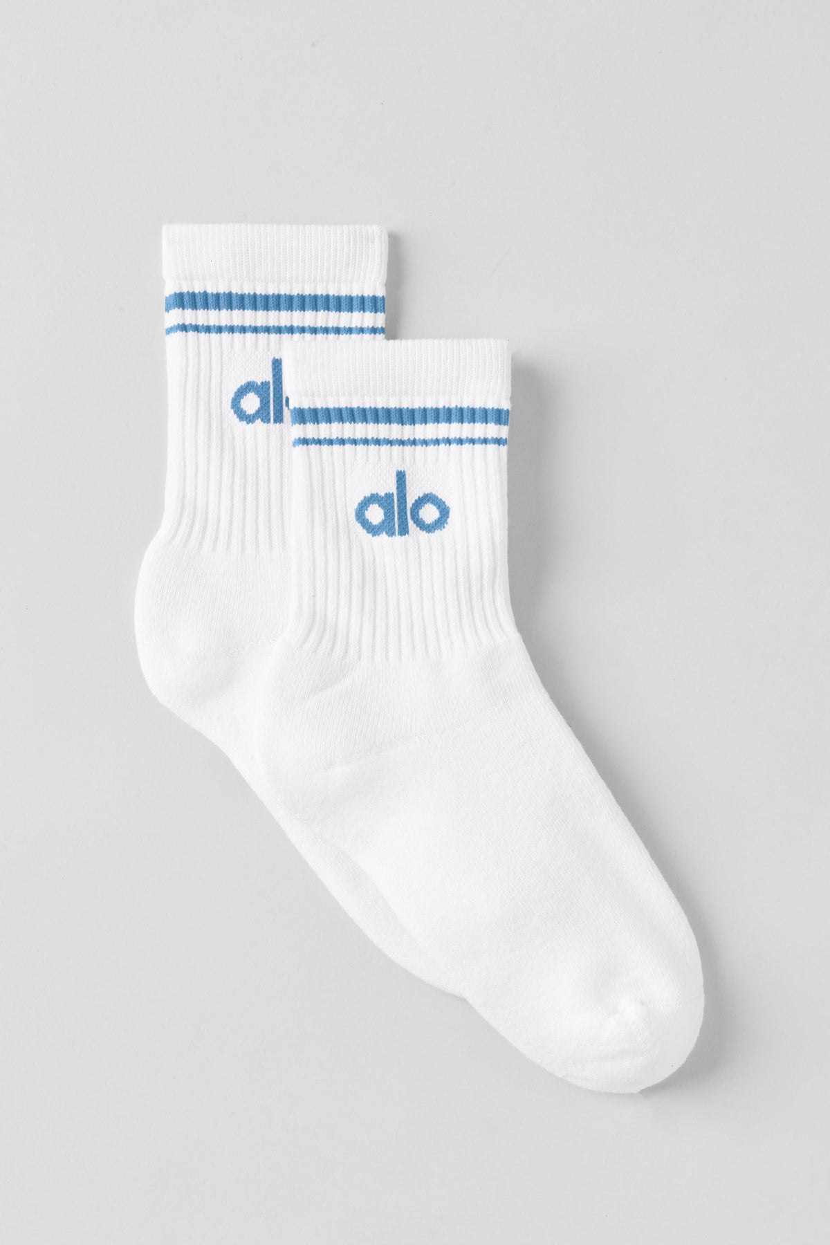 Chaussettes Mi-Hautes Unisexes Throwback - Blanc/California Blue