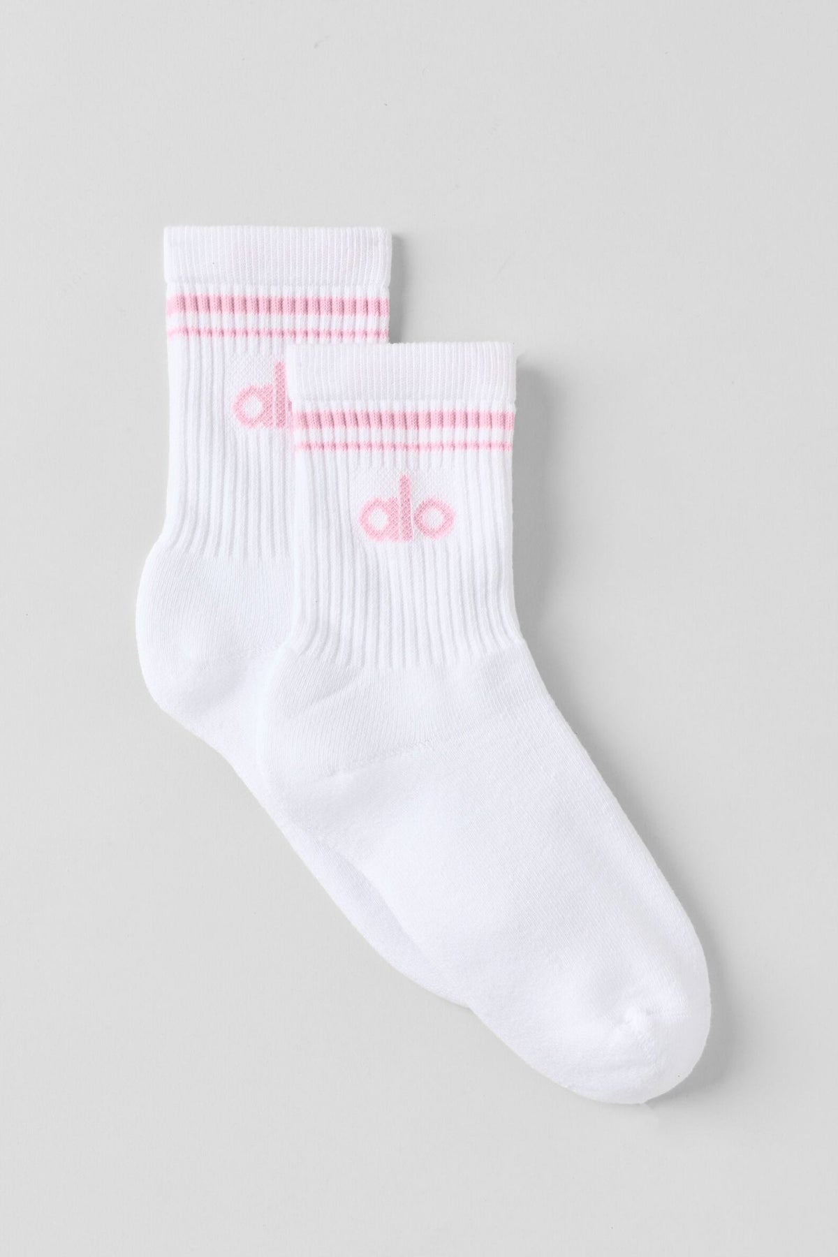 Chaussettes Mi-Hautes Unisexes Throwback - Blanc/Pink Marshmallow