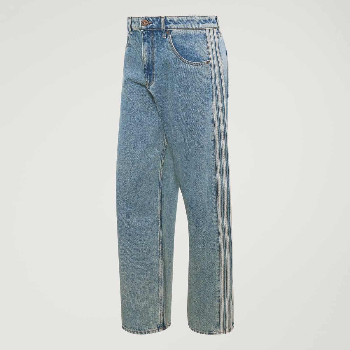 Jean denim jambes droites taille mi-haute Firebird Adicolor – Homme – Worn Blue Denim