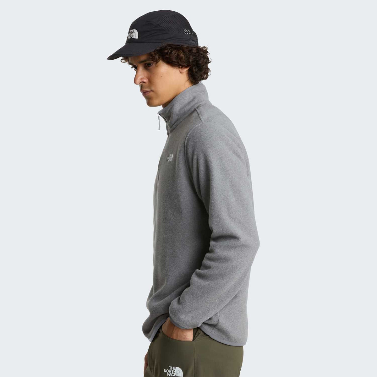 Polaire à col zippé Glacier pour homme - TNF Mid Grey Heather