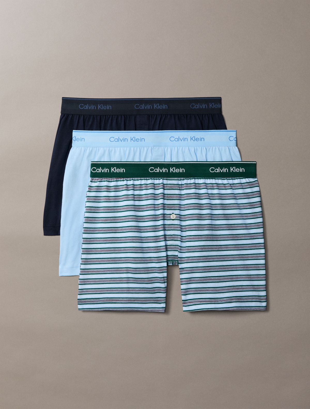 Cotton Classics 3-Pack Knit Boxer - Hydrangea Blue Multi