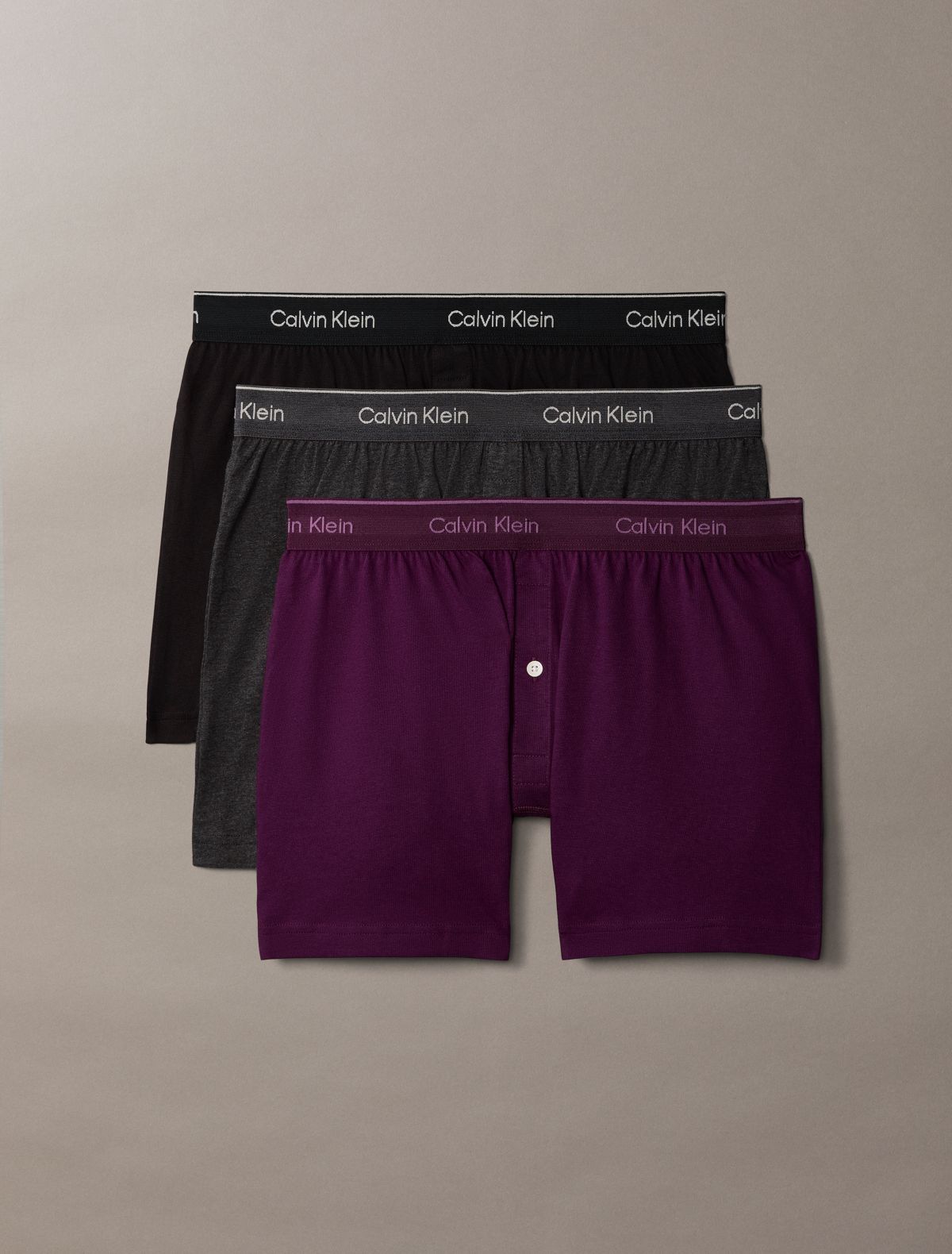Cotton Classics 3-Pack Knit Boxer - Dark Purple Multi