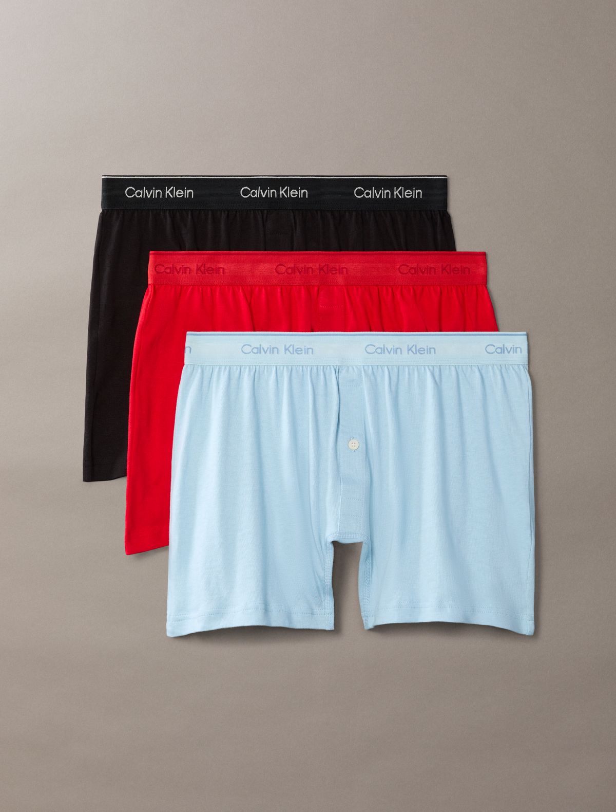 Cotton Classics 3-Pack Knit Boxer - Black/Goji Berry/Forget Me Not